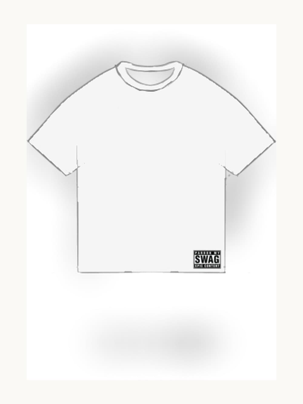 The Plot Tee in white, front view